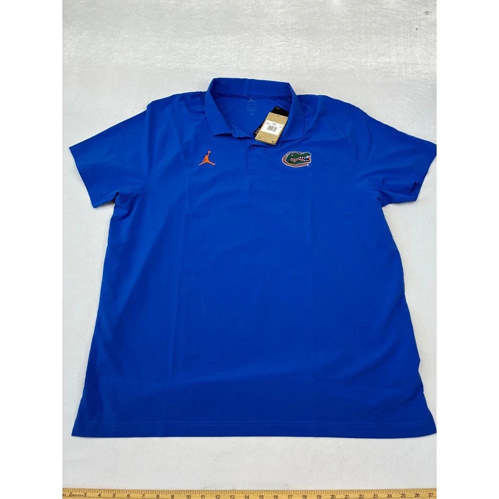 Jordan Florida Gators Polo Men 2XL Blue Dri-FIT Short Sleeve NCAA NEW